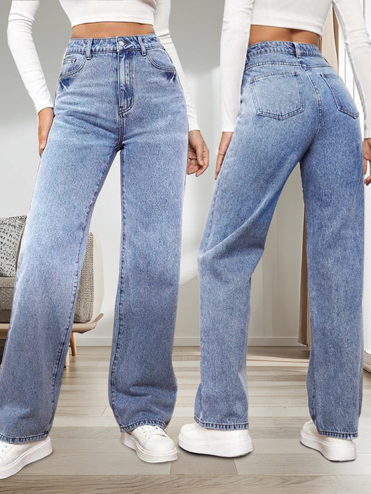 Vogue Craze™ Straight Elastic Jeans for Classy Women